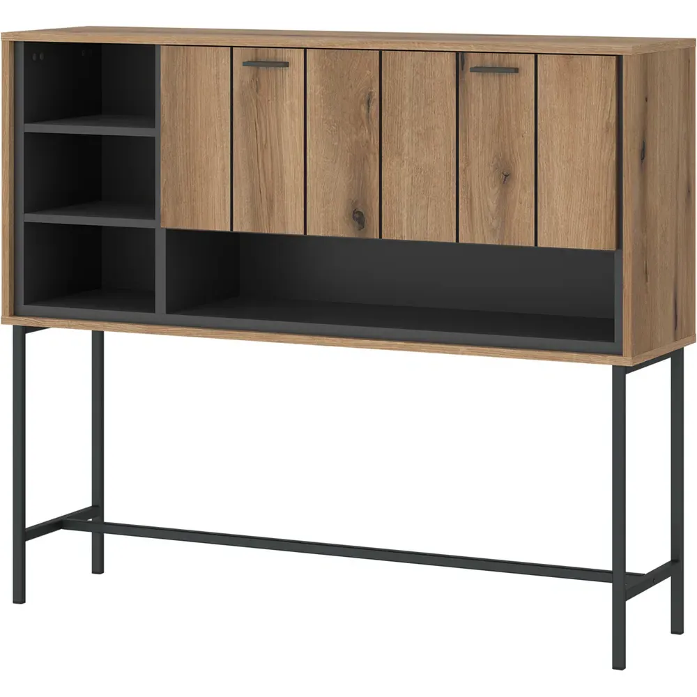 Arundel Single Door 4 Shelf Sideboard - Brown, Oak