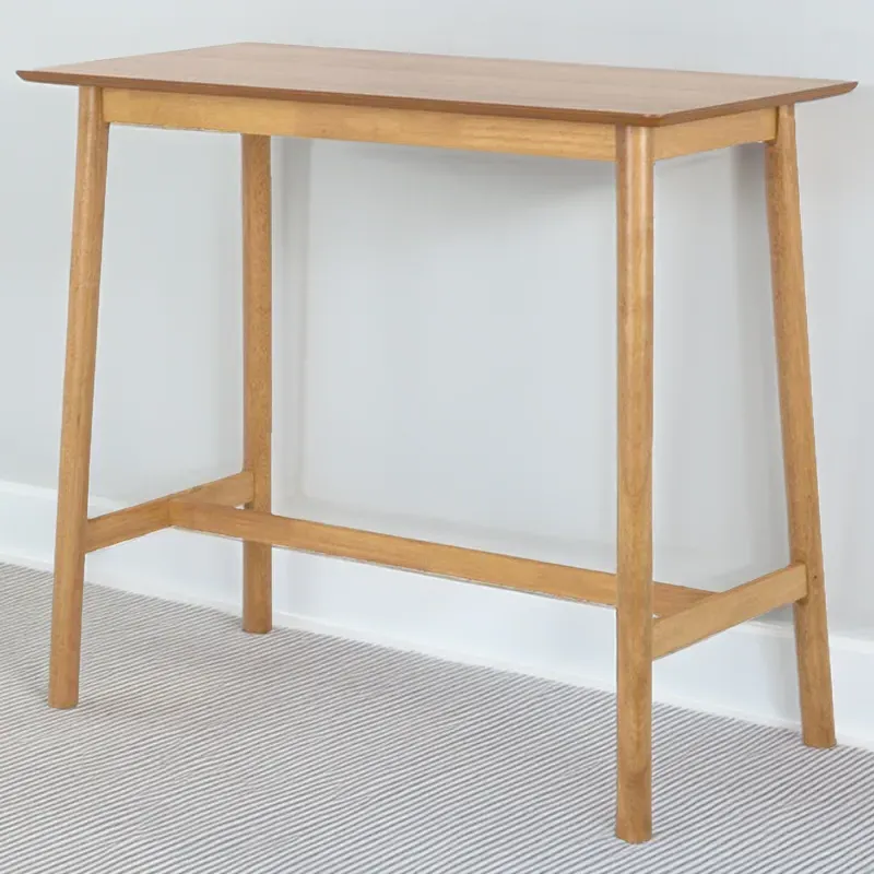 Barlow 4 Seater Rectangular Bar Table - Brown, Oak