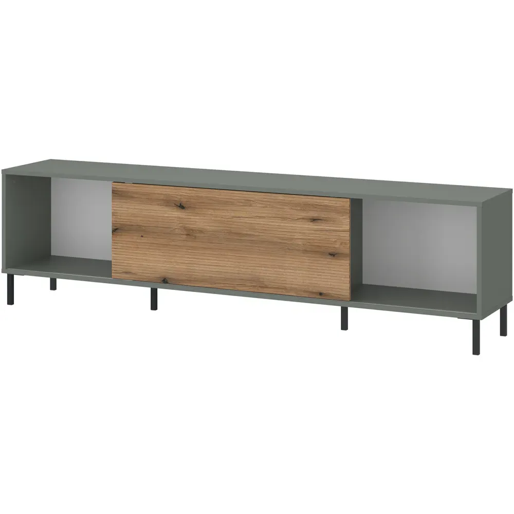 Darwin Single Sliding Door TV Cabinet - Green, Oak