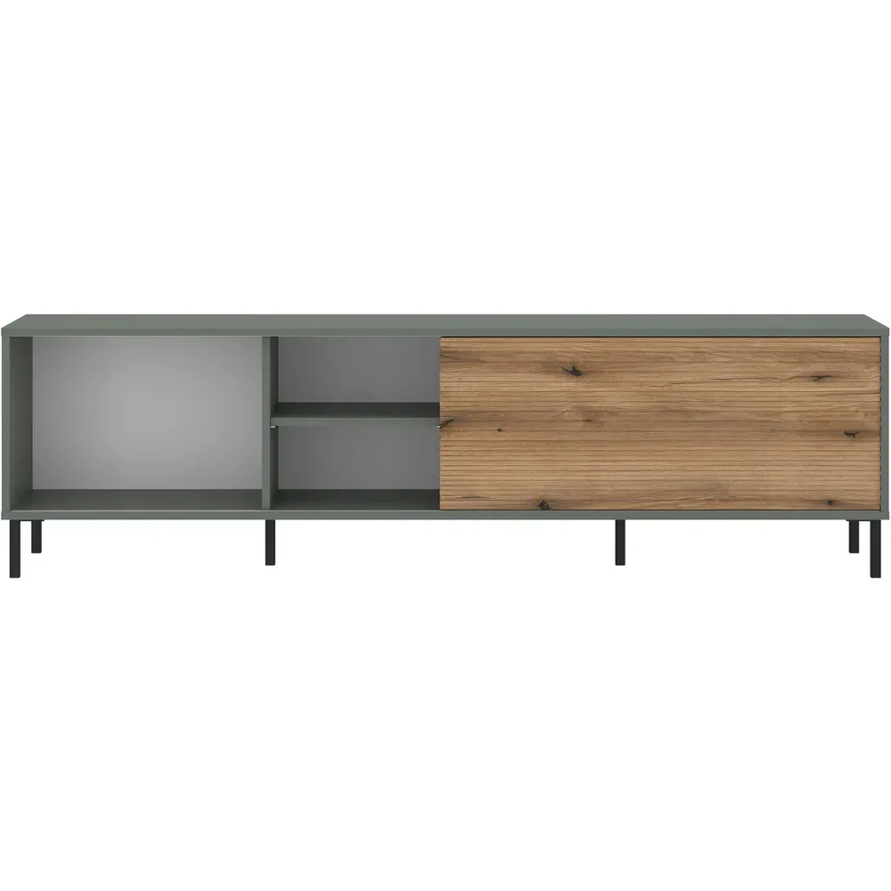 Darwin Single Sliding Door TV Cabinet - Green, Oak