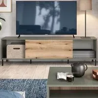 Darwin Single Sliding Door TV Cabinet - Green, Oak