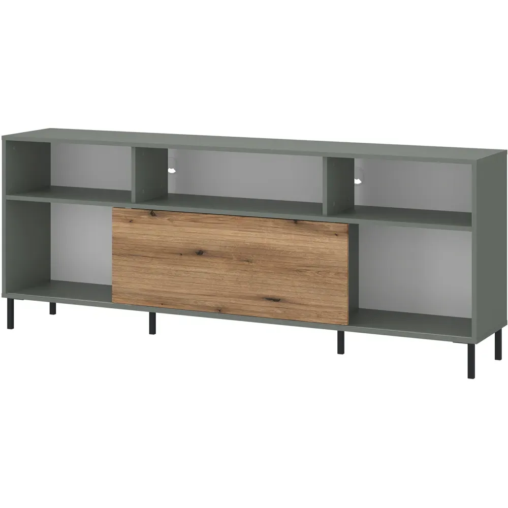Darwin Single Sliding Door TV Cabinet - Green, Oak