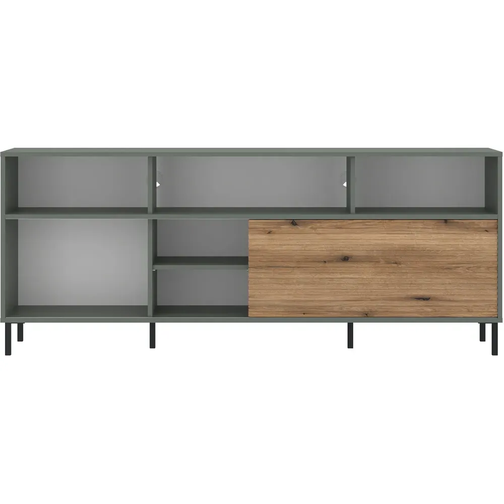 Darwin Single Sliding Door TV Cabinet - Green, Oak