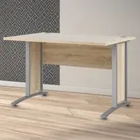 Florence 120cm Desk - Silver Grey, Oak