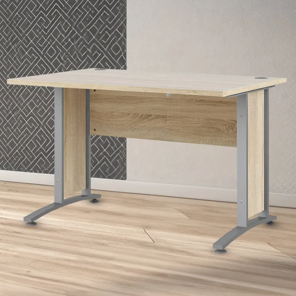Florence 120cm Desk - Silver Grey, Oak image