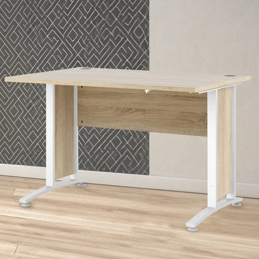 Florence 120cm Desk - White, Oak