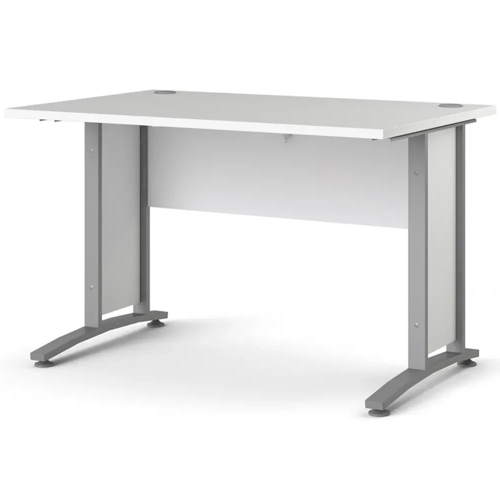 Florence 120cm Desk - White, Silver Grey