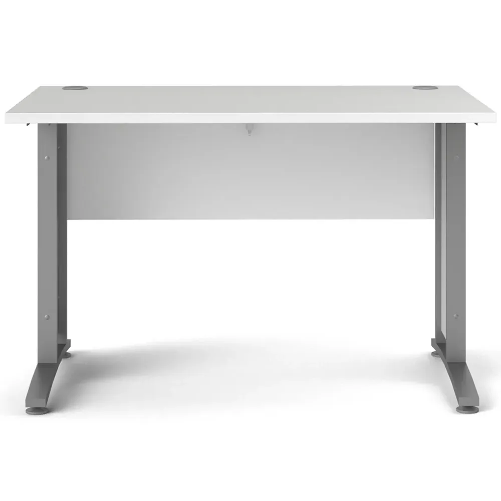 Florence 120cm Desk - White, Silver Grey