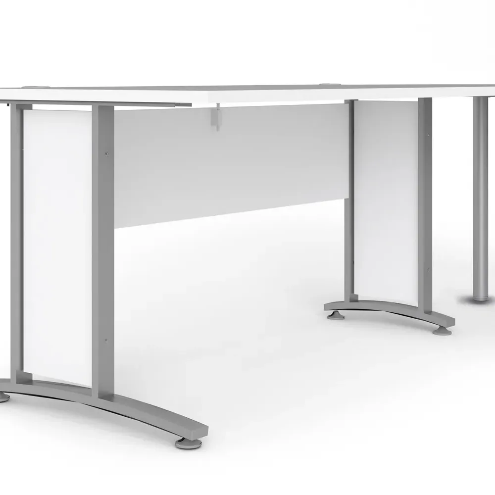 Florence 120cm Desk - White, Silver Grey