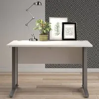 Florence 120cm Desk - White, Silver Grey