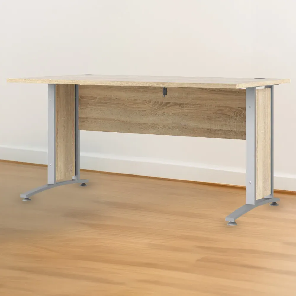 Florence 150cm Desk - Silver Grey, Oak