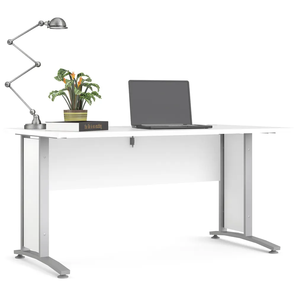 Florence 150cm Desk - White, Steel