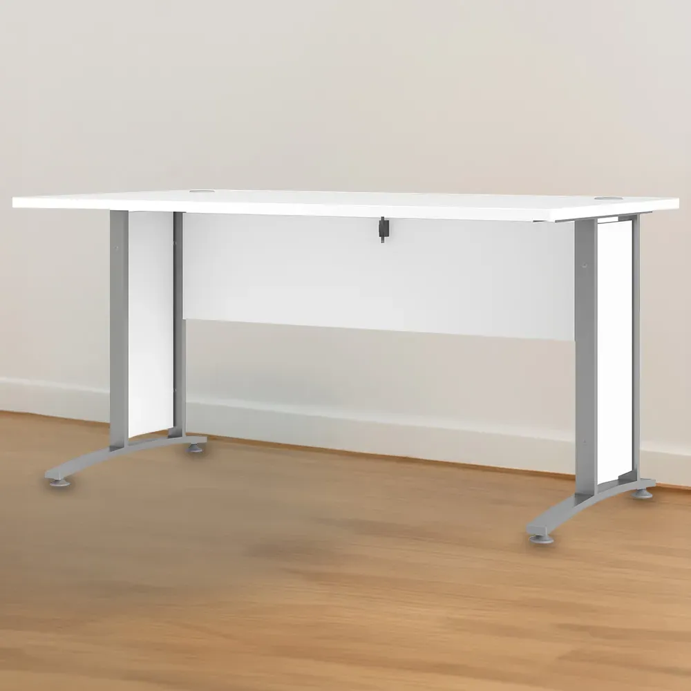 Florence 150cm Desk - White, Steel