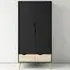 Florence 2 Door 2 Drawer Wardrobe - Black, Oak