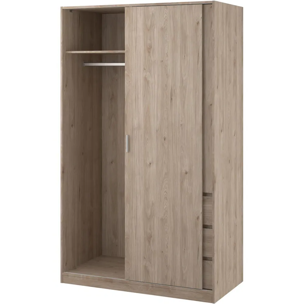 Florence 2 Door 3 Drawer Sliding Wardrobe - Jackson Hickory Oak