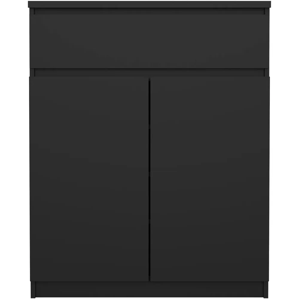 Florence 2 Door Single Drawer Sideboard - Black, Matt