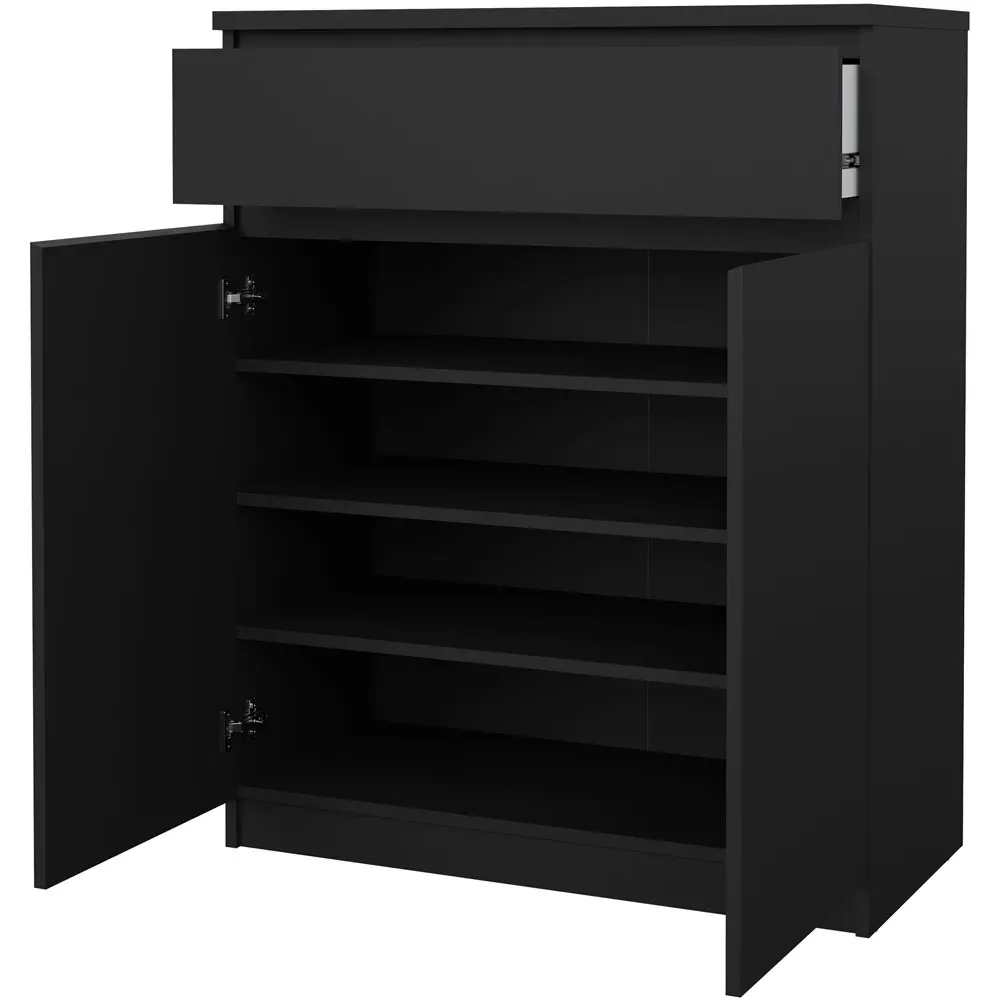 Florence 2 Door Single Drawer Sideboard - Black, Matt