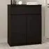 Florence 2 Door Single Drawer Sideboard - Black, Matt