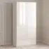 Florence 2 Door Single Drawer Wardrobe - White High Gloss