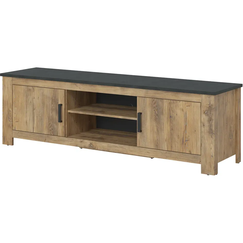 Florence 2 Door TV Cabinet - Chestnut, Matera Grey