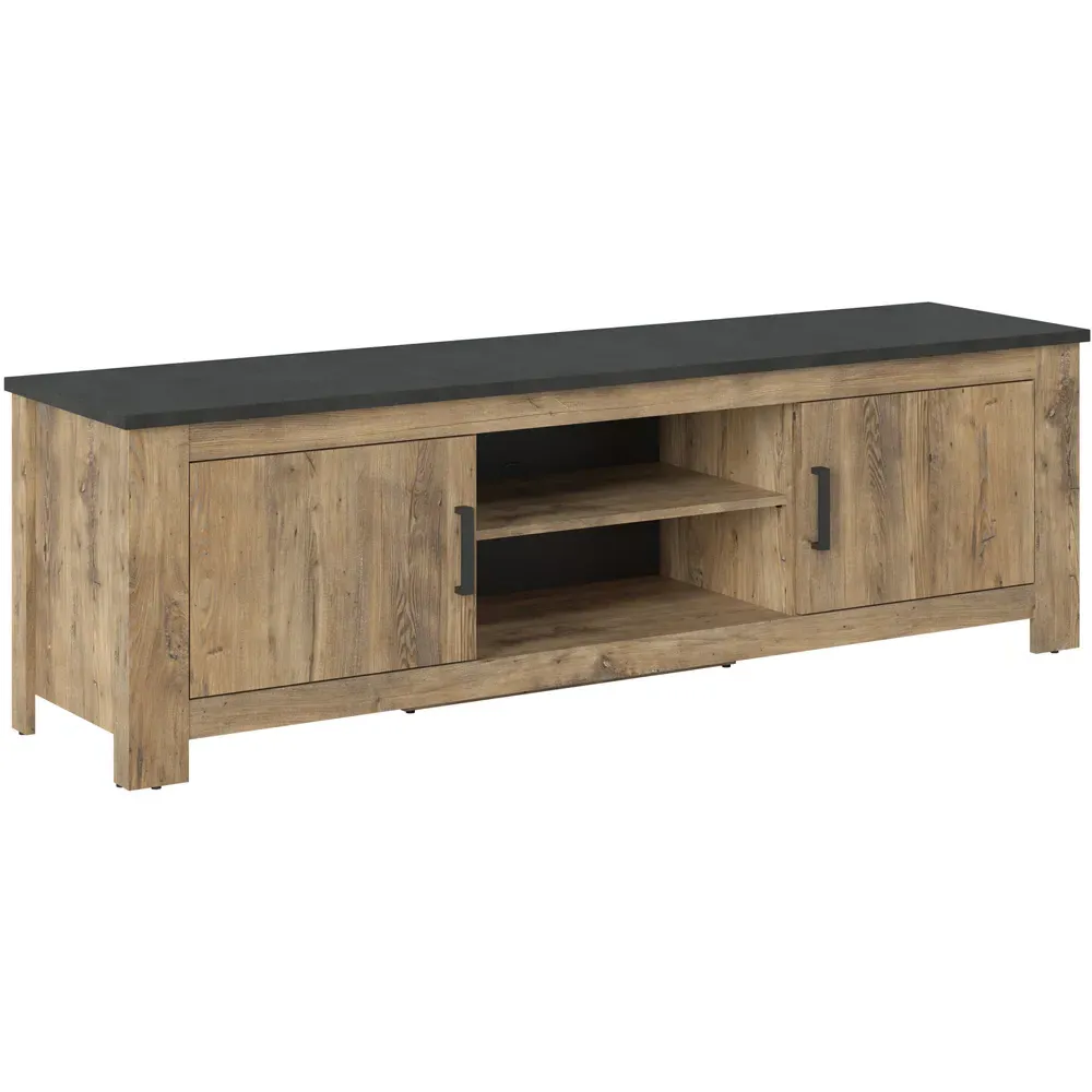 Florence 2 Door TV Cabinet - Chestnut, Matera Grey