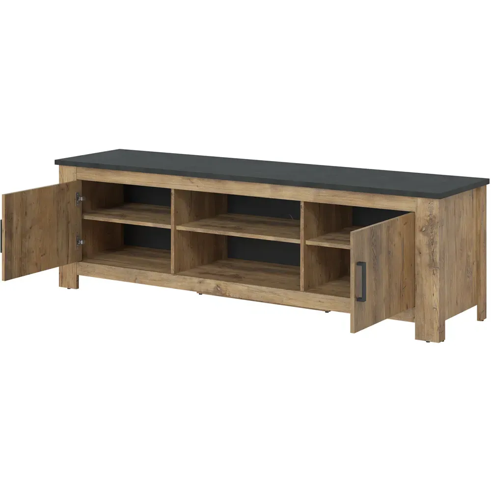 Florence 2 Door TV Cabinet - Chestnut, Matera Grey