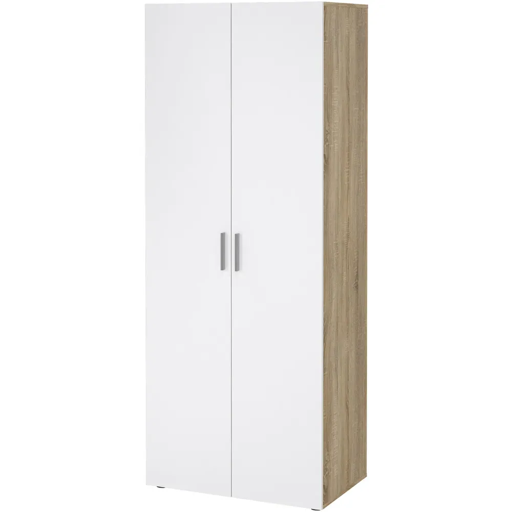 Florence 2 Door Wardrobe - White, Oak