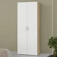 Florence 2 Door Wardrobe - White, Oak