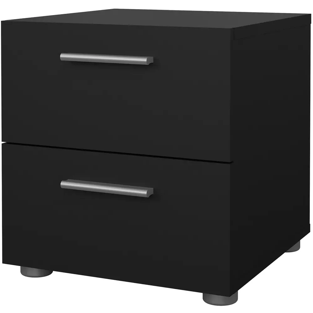 Florence 2 Drawer Bedside Table - Black
