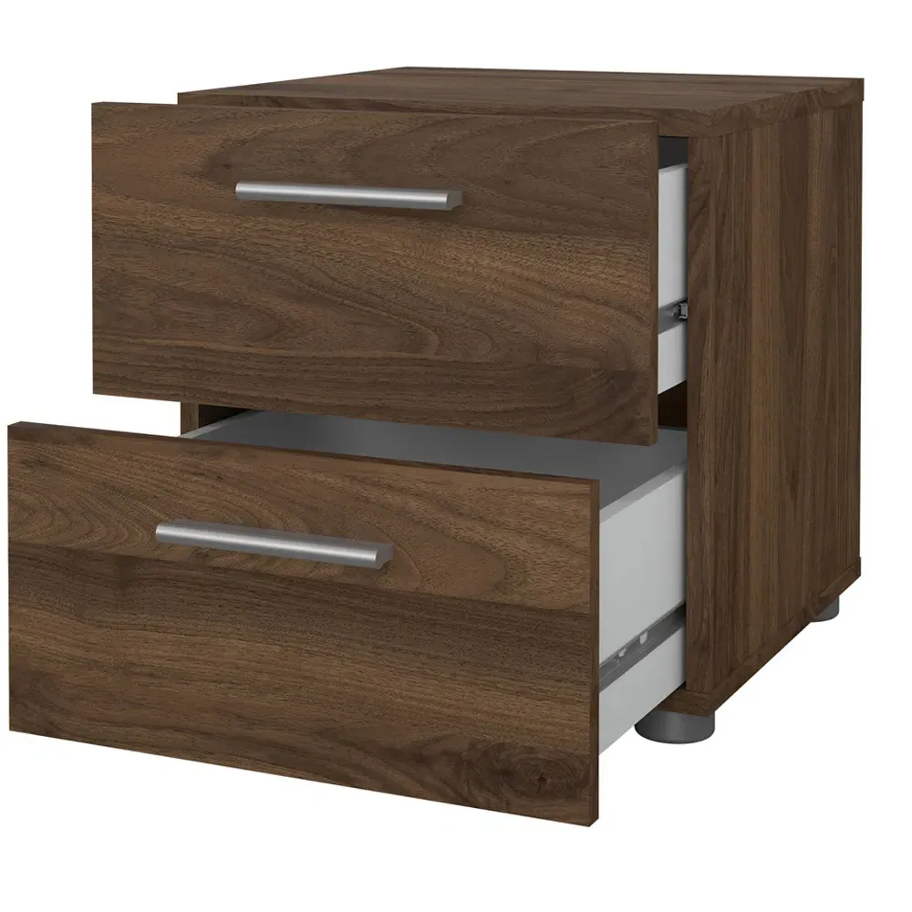 Florence 2 Drawer Bedside Table - Walnut