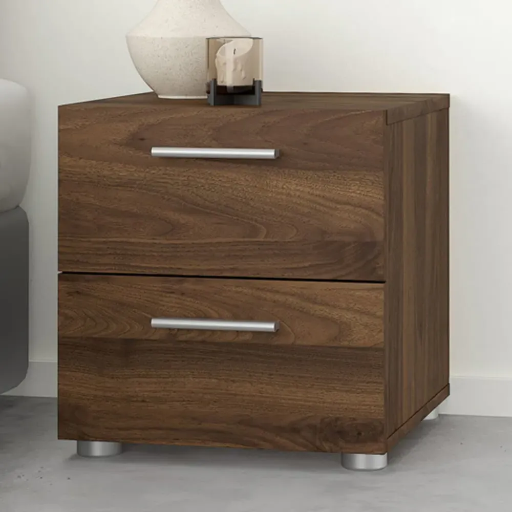 Florence 2 Drawer Bedside Table - Walnut image