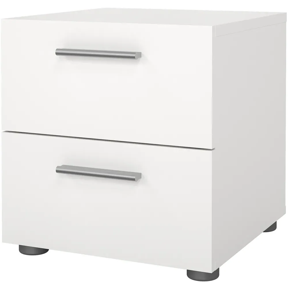 Florence 2 Drawer Bedside Table - White