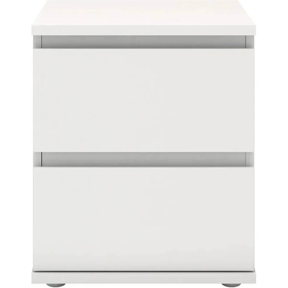 Florence 2 Drawer Bedside Table - White