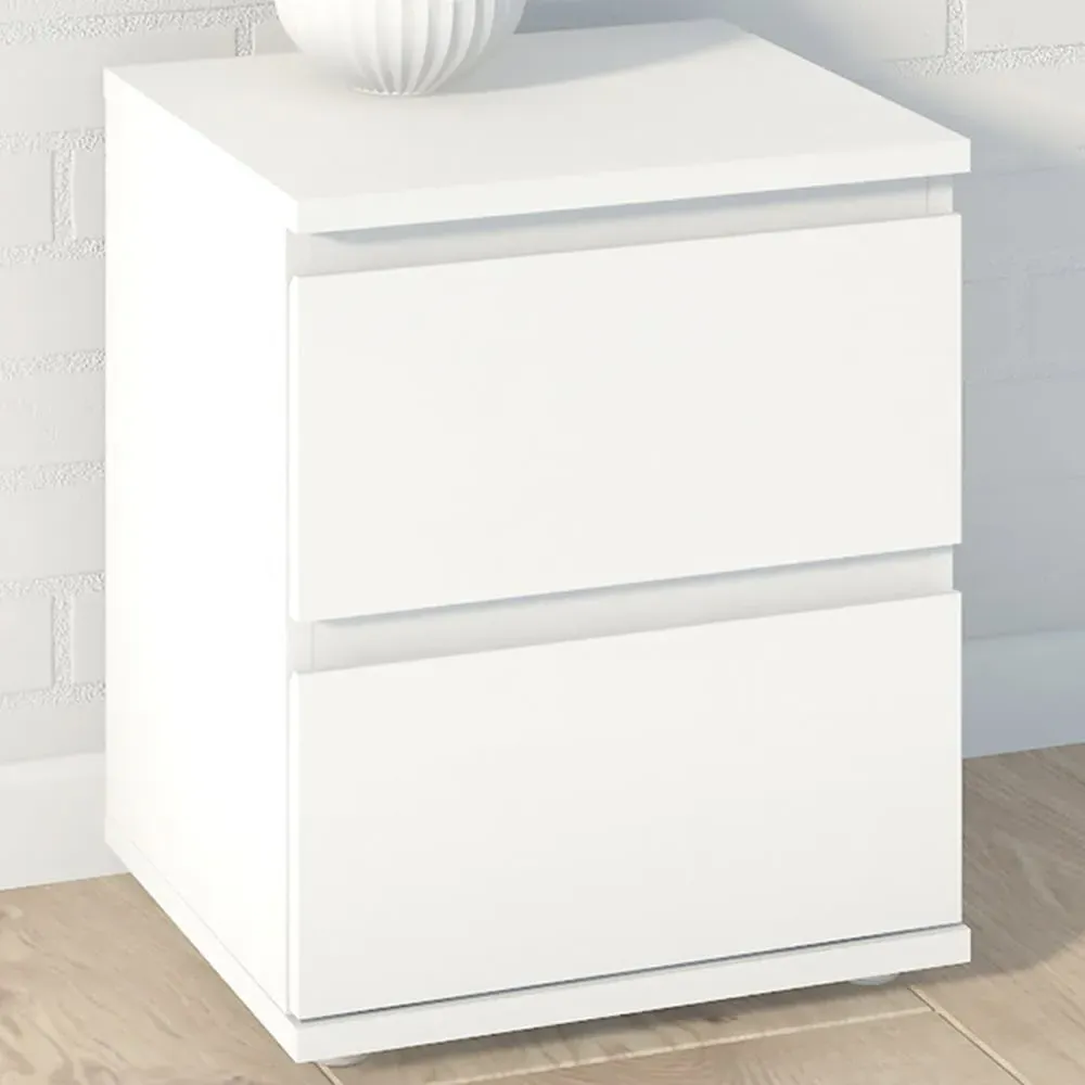 Florence 2 Drawer Bedside Table - White image