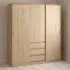 Florence 3 Door 3 Drawer Sliding Wardrobe - Jackson Hickory Oak