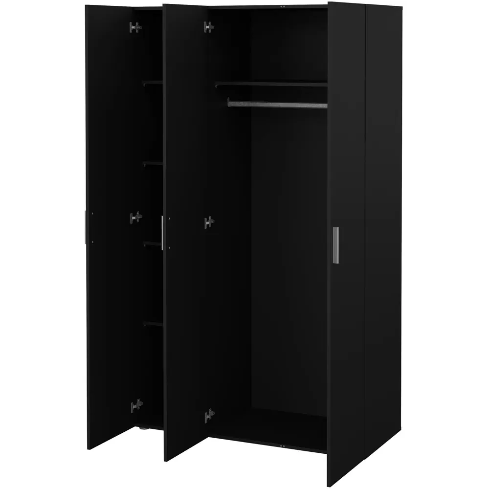 Florence 3 Door Wardrobe - Black