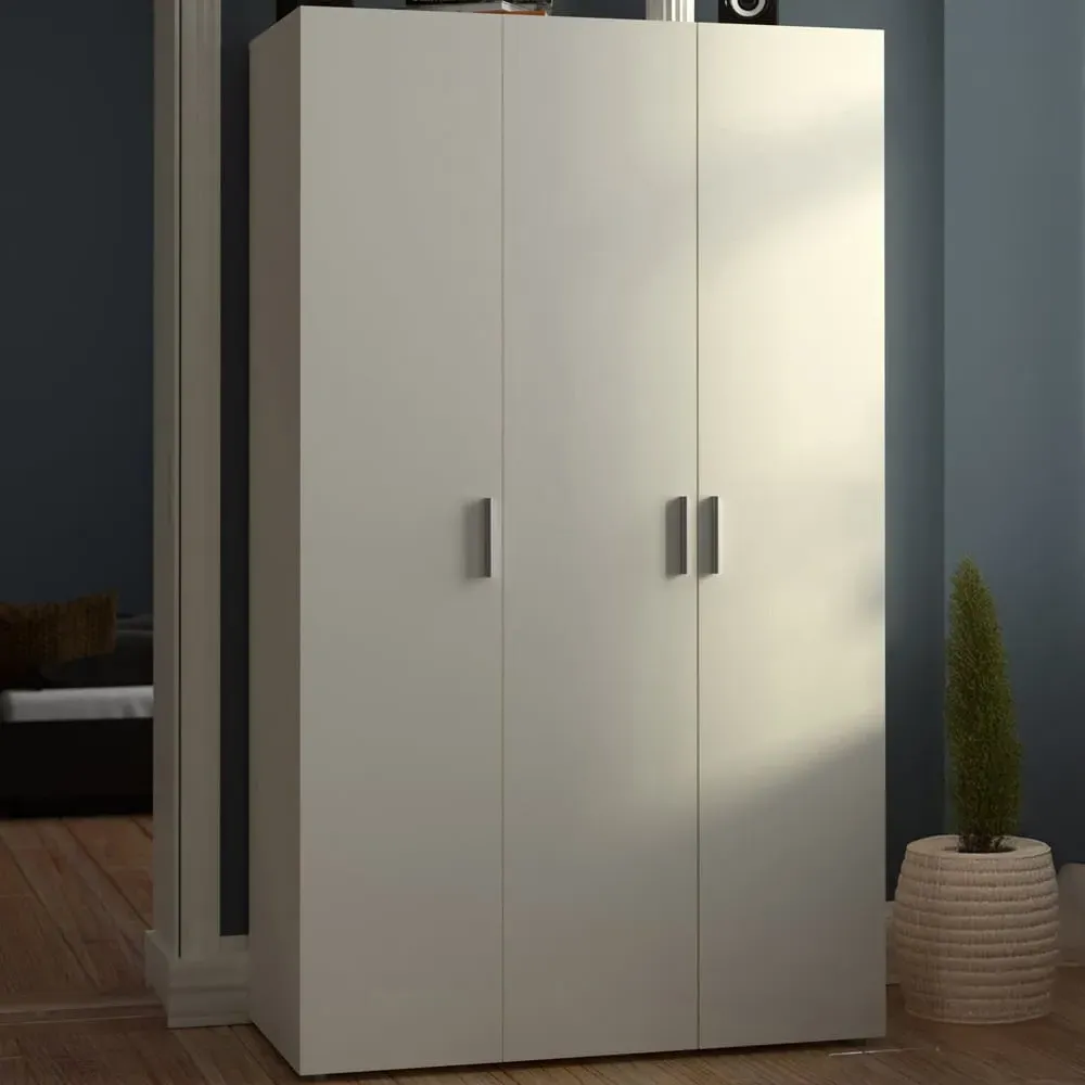 Florence 3 Door Wardrobe - White Woodgrain