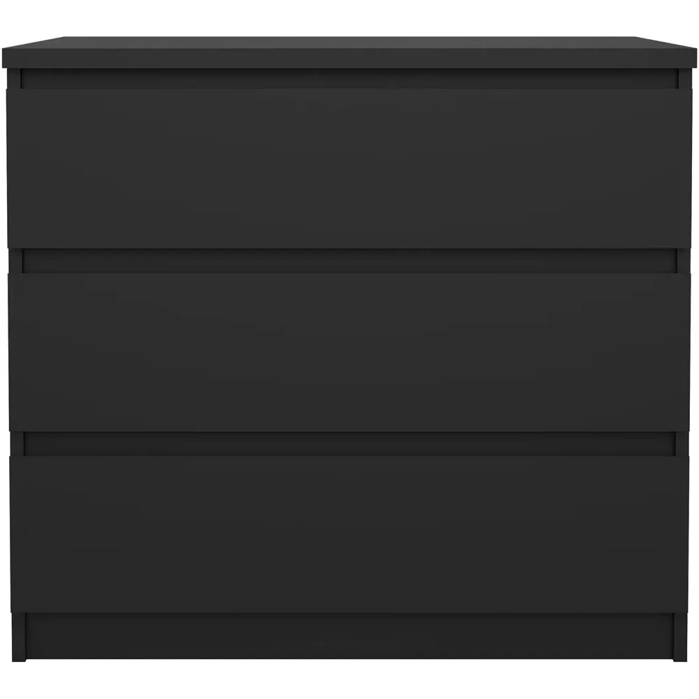 Florence 3 Drawer Chest of Drawers - Matt Black