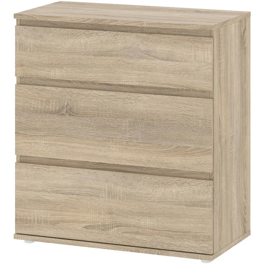 Florence 3-Drawer Chest of Drawers - Oak