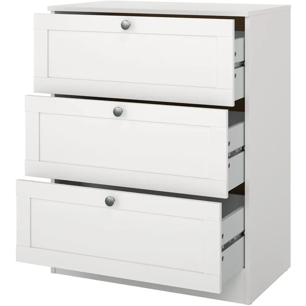 Florence 3 Drawer Chest of Drawers - White