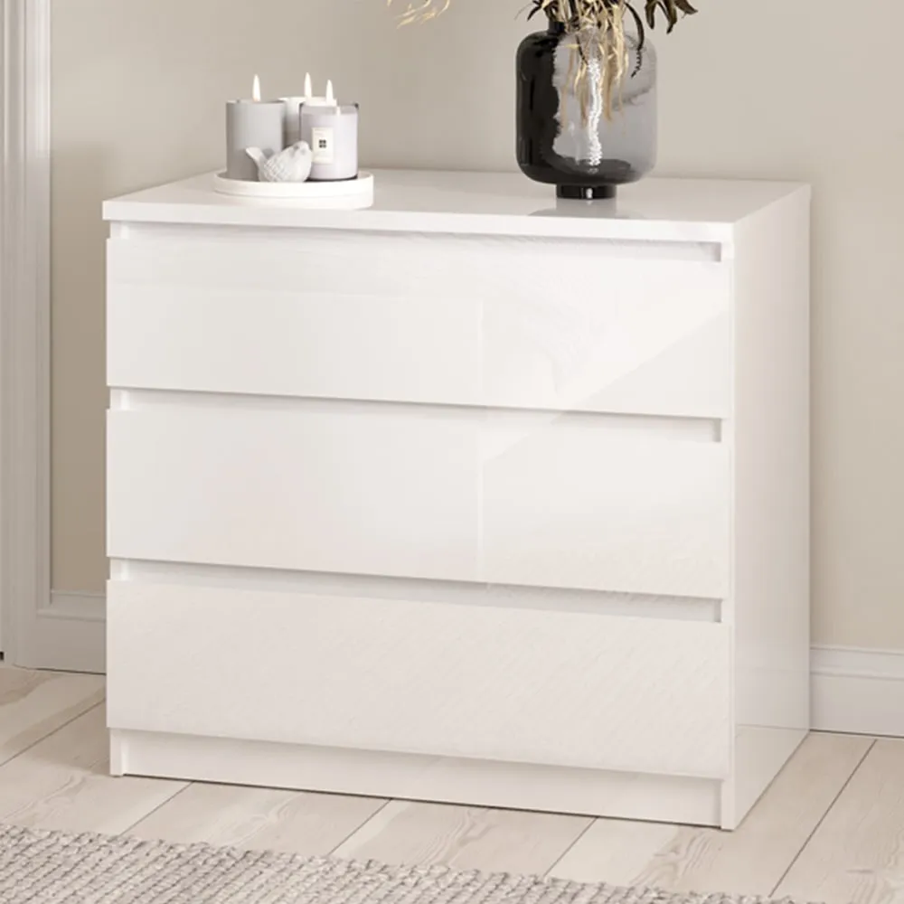 Florence 3 Drawer Chest of Drawers - White
