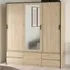 Florence 4 Door 4 Drawer Sliding Wardrobe - Brown, Oak