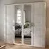 Florence 4 Door Wardrobe with Mirrors - Oak, White
