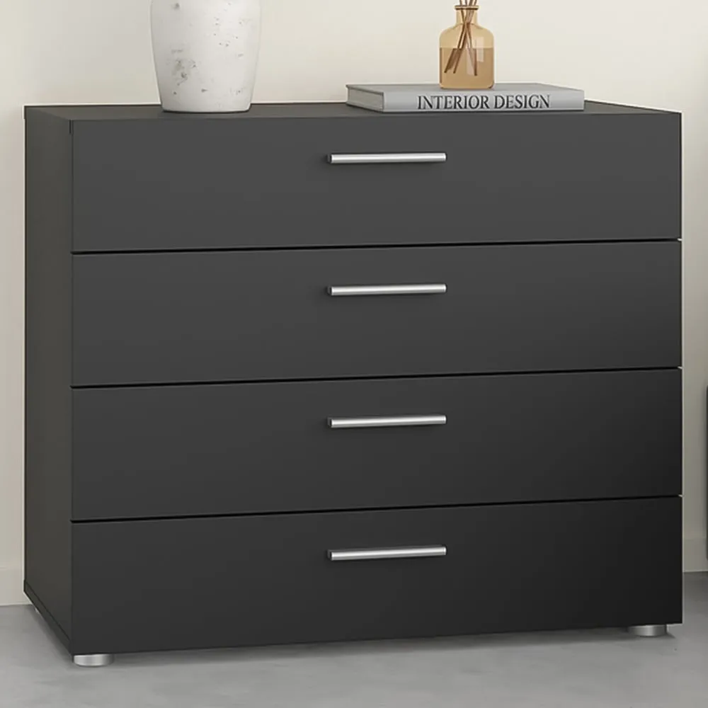 Florence 4 Drawer Chest of Drawers - Black