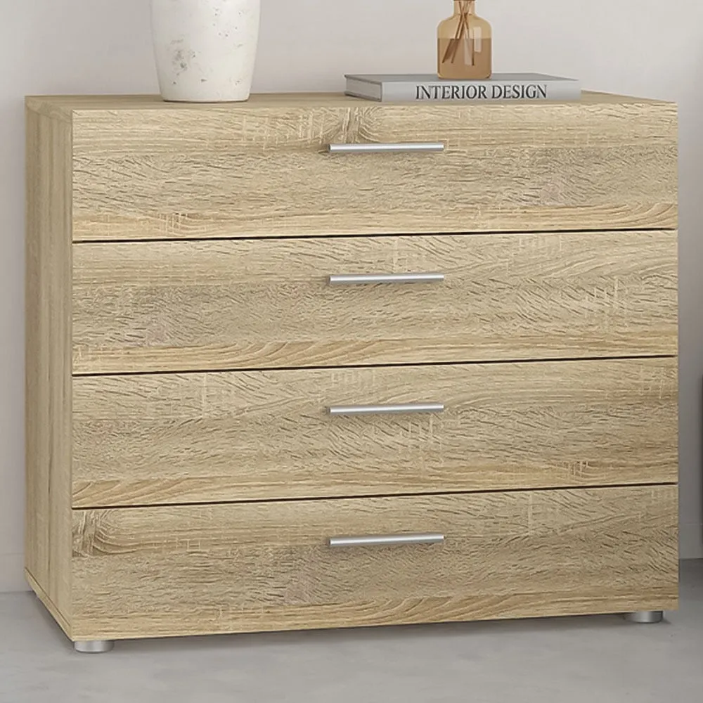 Florence 4-Drawer Chest of Drawers - Oak