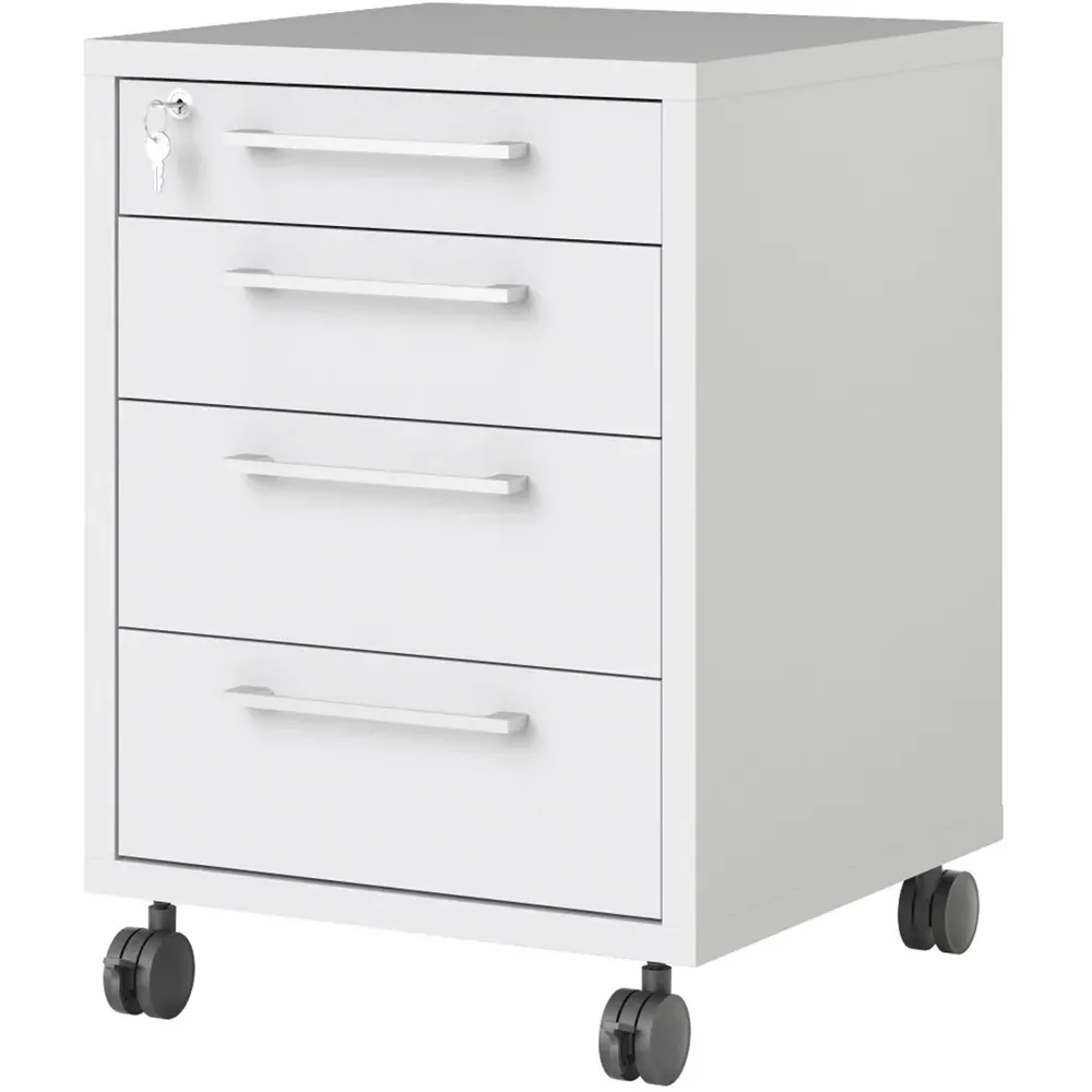 Florence 4 Drawer Mobile Cabinet - White