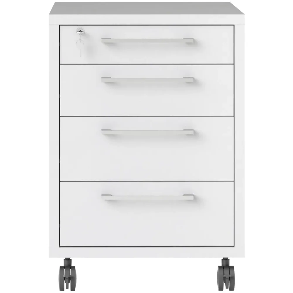 Florence 4 Drawer Mobile Cabinet - White