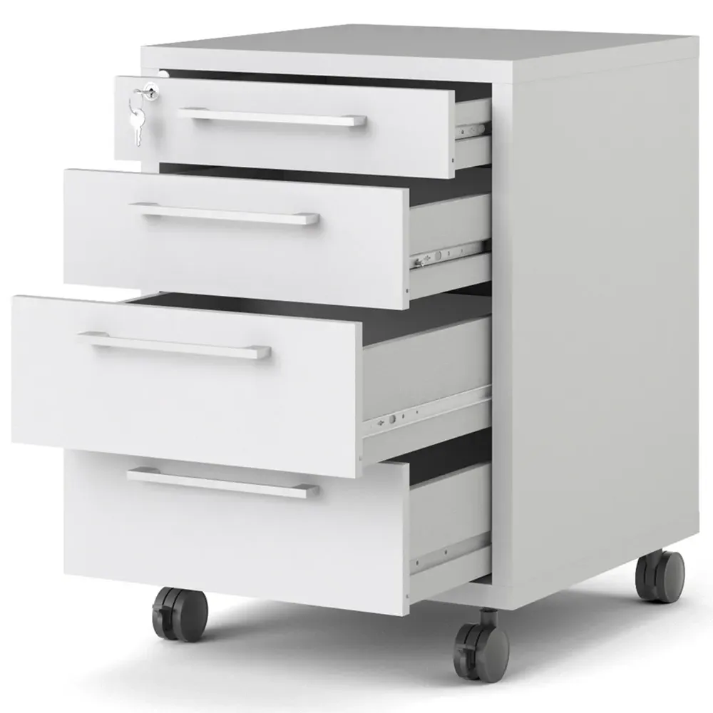 Florence 4 Drawer Mobile Cabinet - White