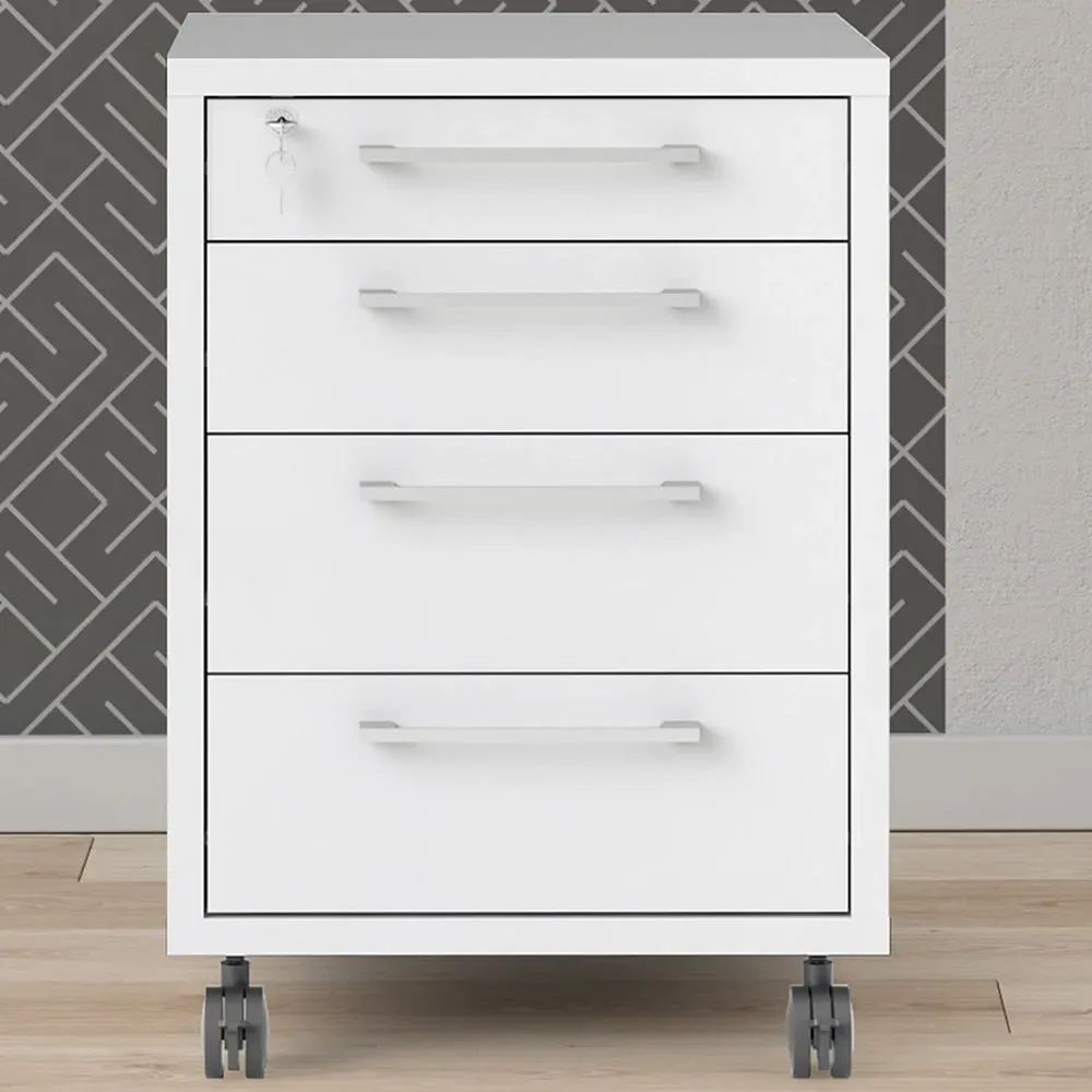 Florence 4 Drawer Mobile Cabinet - White image