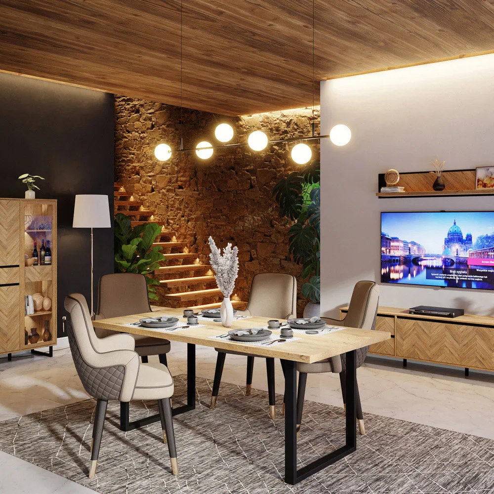 Florence 4-Seater Dining Table - Wood, Bartex Oak